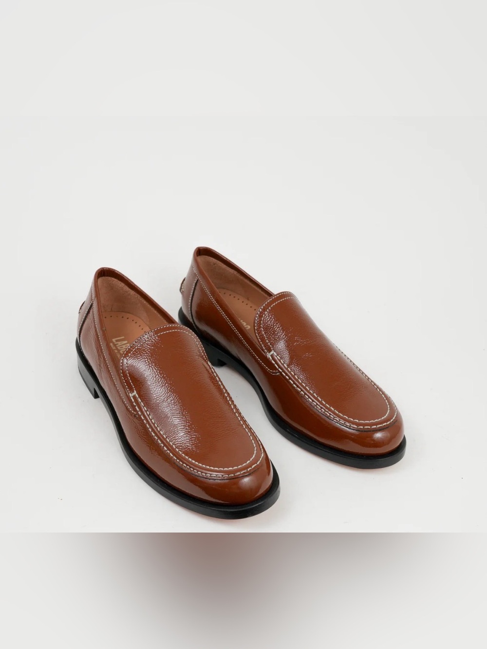 Labucq women’s Cognac Brown Leather Slip-On Loafers